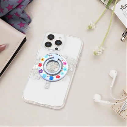 Magnetic Phone Ring for MagSafe Grip, Super Magnet Twinkle Design Ring Holder Stand, MagSafe Accessory for iPhone 17/16/15/14/13 Pro Max Plus，Rainbow Garland - color: Rainbow Garland