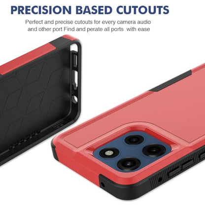 for Moto G Stylus 2025/2026 Case: Dual Layer Protective Heavy Duty Cell Phone Cover Shockproof Rugged with Screen Protector - Military Protection Bumper Tough - for G Stylus 2025/2026, Red - color: Red (PC) + Black (TPU)