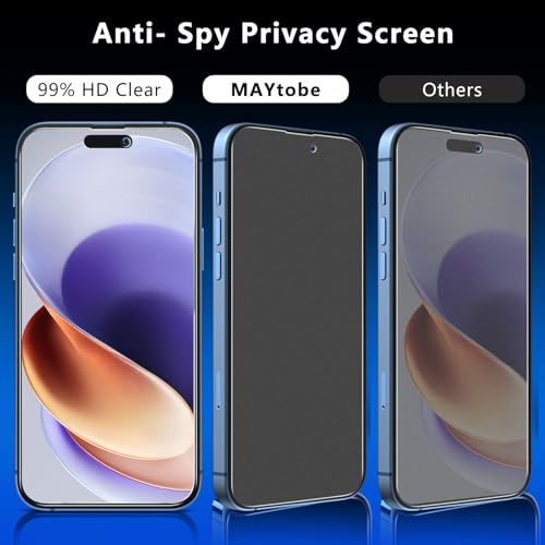 MAYtobe 2PCS Matte Privacy Screen Protector for iPhone 15 Pro Max, 15 Plus - size: iPhone 15 Pro Max, 15 Plus