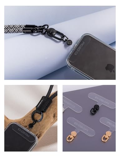 Phone Tether Tab 2 Pack,Universal Phone Lanyard Patch without Adhesive,Phone Strap Replacement Part for Cell Phone (Clear-Silver) - color: Clear-silver