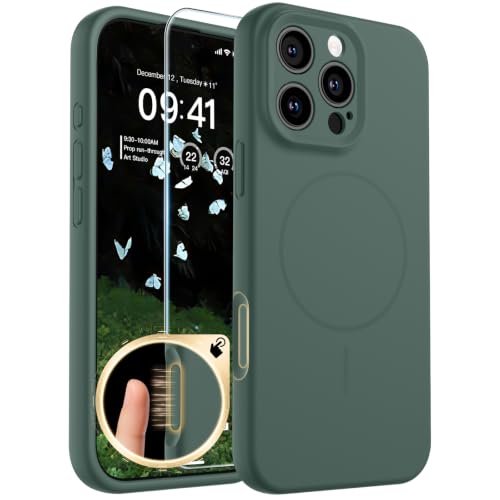 SUPFINE Silicone & Magnetic for iPhone 16 Pro Max Case - color: Acacia Green, size: iPhone 16 Pro Max
