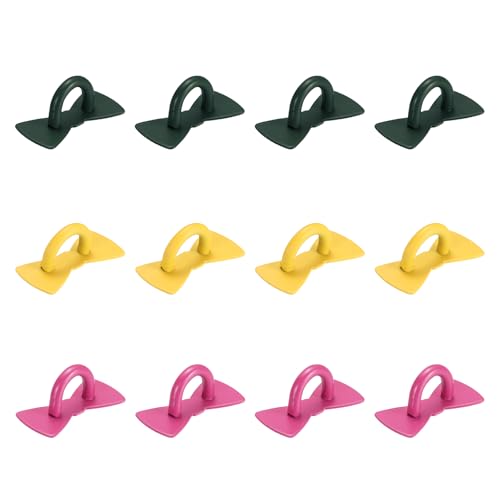 12Pcs Phone Ring Holder 1x0.5 Adhesive,Yellow/Green/Rose Red