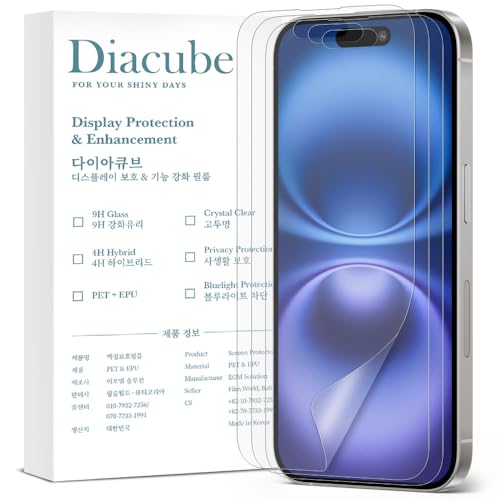Anti Glare Matte Screen Protector for iPhone 16 [3-Pack] Break-Resistant PET EPU Film, Anti Fingerprint, Silky Touch, Dust Free & Easy Installation with Alignment Jig - size: iPhone 16