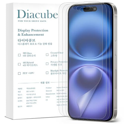 Anti Glare Matte Screen Protector for iPhone 16 [3-Pack] Break-Resistant PET EPU Film, Anti Fingerprint, Silky Touch, Dust Free & Easy Installation with Alignment Jig - size: iPhone 16