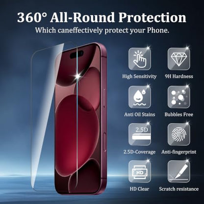 3 Pack Clear Screen Protector for iPhone 18 Pro - size: iPhone 18 Pro 3+3PCS