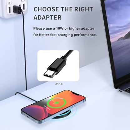 for MagSafe Charger, Magnetic Wireless Charging Pad for iPhone 17/17 Pro/17 Pro Max/Air/16 15 14 13 12 Pro Max Plus mini & AirPods 2 3 Pro, Strong Magnet, USB-C/A Ports (Black-V2) - color: Black-V2