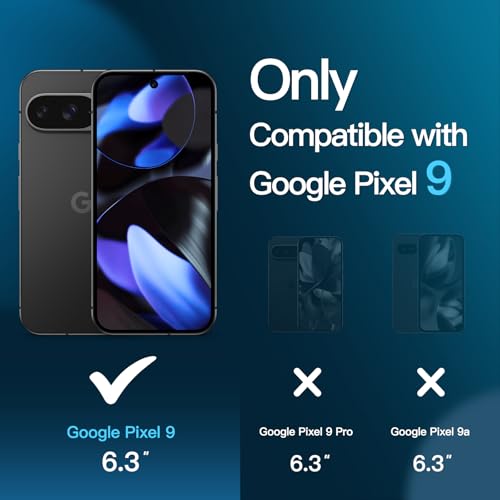 JETech Screen Protector for Google Pixel 9, 2+2 Pack - size: Pixel 9