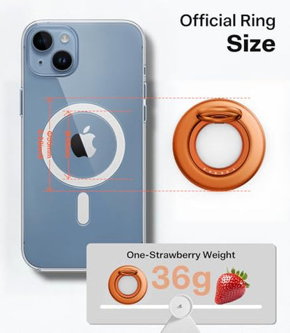 TORRAS 2025 Flagship 360 Magnetic Phone Grip Ring Holder Kickstand, Orange - color: Orange