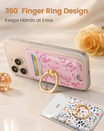Shorogyt Compatible with Magsafe Wallet with Ring, Butterfly - color: Butterfly