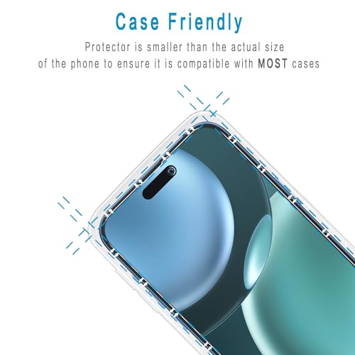 2 Pack Privacy Screen Protector for iPhone 15 Pro Tempered Glass - size: iPhone 15 Pro 6.1-inch