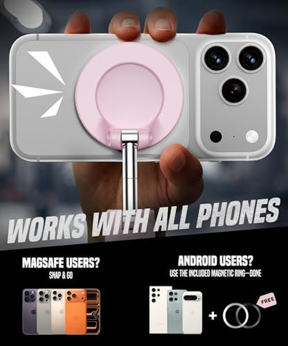 GolbinBox All Metal Dual Magnetic Gym Phone Holder for MagSafe, Pink - color: Pink