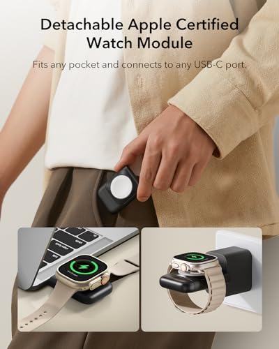 ESR 3 in 1 Wireless Charging Station, for Magsafe Charger Stand - color: Black