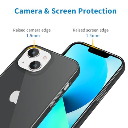 JJGoo Compatible with iPhone 13 mini Case, Soft Transparent Shockproof Protective Slim Thin Bumper Phone Cover for iPhone 13 mini - 5.4 inch, Translucent Black - color: Black