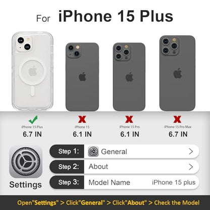 Follaroma Magnetic for iPhone 15 Plus Case, Heavy Duty Phone Cases, Clear | Compatible with MagSafe, Heavy Duty Shock proof Protection, Military-Grade Anti-Drop, Dual Layer Transparent Protective Cover - color: Clear, size: iPhone 15 Plus 6.7''