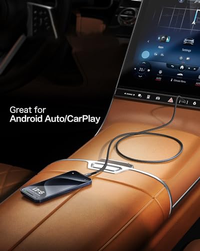 CONMDEX Android Auto USB Cable Short [1ft,2-Pack] 10Gbps, 3A Fast Charging - color: Grey, size: 1ft+1ft, style: 2Pack