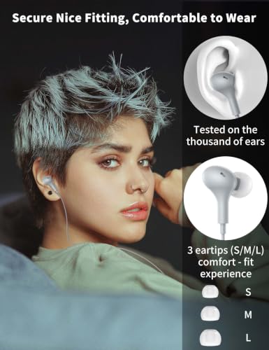 USB C Headphone for Samsung S26 S25 FE S24 A16 A17 Z Wired Earbuds Magnetic - color: Grey