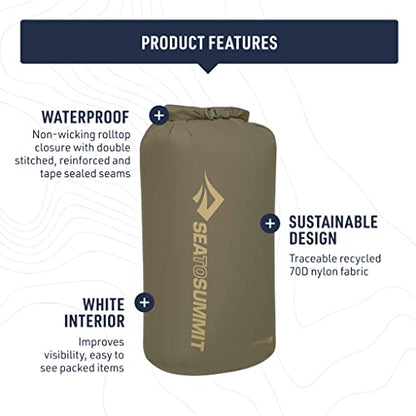 Sea to Summit Lightweight Dry Bag, Multi-Purpose Dry Storage - color: Beluga Grey, style: 8 Liter