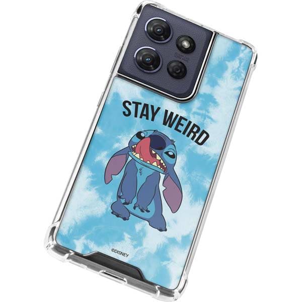 Skinit Clear Phone Case Compatible with Moto G Power 5G (2025) - Officially Licensed Disney Lilo and Stitch Stay Weird Design - color: Blue - DISLNS02