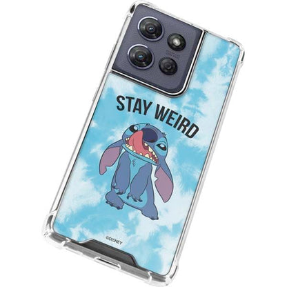 Skinit Clear Phone Case Compatible with Moto G Power 5G (2025) - Officially Licensed Disney Lilo and Stitch Stay Weird Design - color: Blue - DISLNS02