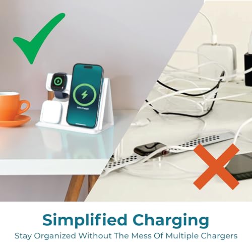 BLACK+DECKER 3 in 1 Charging Station for Apple Multiple Devices(White) - color: White