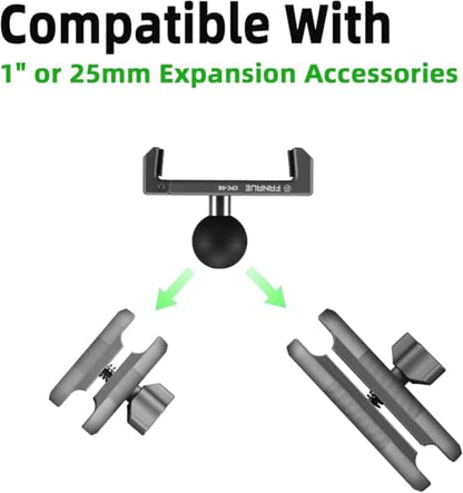 FANAUE Aluminum Bike Phone Holder with 1" Ball for Smartphones with a Width of 2.3" to 3.7", Compatible with RAM Mounts B Size Double Socket Arm & Motorcycle Phone Mount [150mph Wind Anti-Shake]