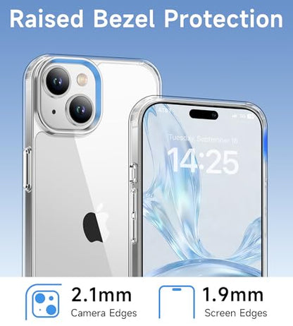 USLAI Case for iPhone 15, Anti-Yellowing, Crystal Clear Back, Shockproof & Military‑Grade Drop Protection - Transparent - color: Clear, size: iPhone 15