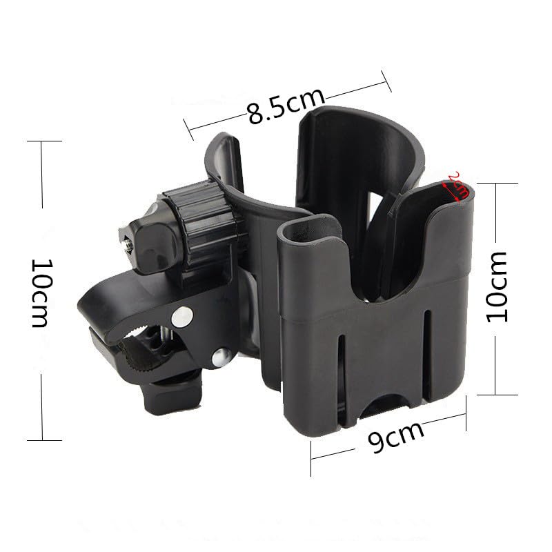 Universal Stroller Cup Holder with Phone Mount – 2-in-1 Adjustable Drink Caddy for Bikes, Walkers & Scooters – Secure Stroller Attachment for Coffee, Water Bottle & Smartphone