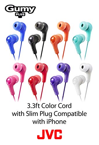 JVC Gumy in Ear Earbud Headphones,Powerful Sound,Comfortable and Secure Fit,Silicone Ear Pieces - HAFX7B Black,Small,(Pack of 2) - size: Small (Pack of 2)