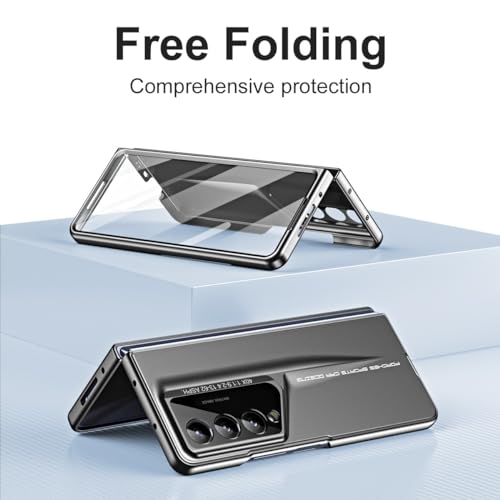 Smartphone Flip Cover for Samsung Galaxy Z Fold 4 Case with S Pen, with Screen Protector Case, PC Shockproof Bumper Case Full Coverage Protective Cover for Galaxy Z Fold 4(Gray) - color: Gray