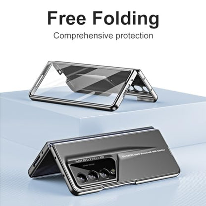 Smartphone Flip Cover for Samsung Galaxy Z Fold 4 Case with S Pen, with Screen Protector Case, PC Shockproof Bumper Case Full Coverage Protective Cover for Galaxy Z Fold 4(Gray) - color: Gray