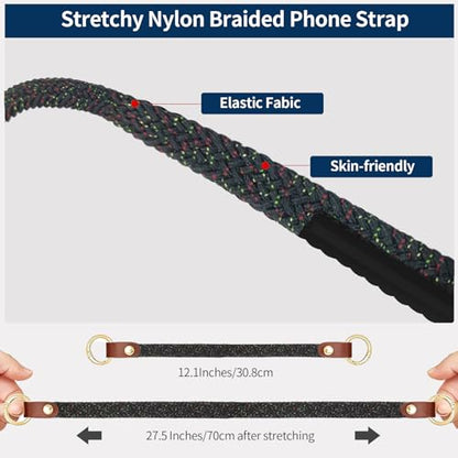 Hovmwey Stretchy Phone Lanyard Tether, 2 Pack Phone Leash Anti-theft Phone Strap for Anti-drop Outdoor Hiking Cycling Climbing Universal for Most Cell Phones, Starry Night - color: Starry Night