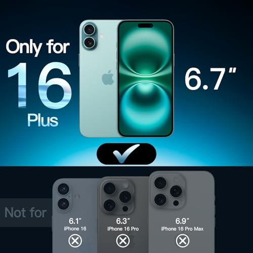 JETech Screen Protector for iPhone 16 Plus, 3-Pack | 9H Tempered Glass, HD Clear, Anti-Scratch Protection, Easy Installation Tool - size: iPhone 16 Plus