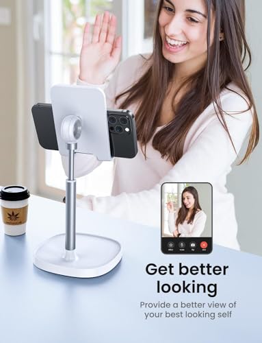 LISEN Cell Phone Stand Phone Holder for Desk, Gaming for Nintendo Switch - color: White