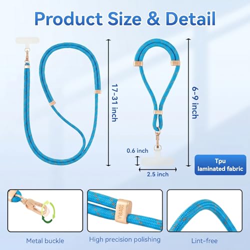 VVAAGG Cell Phone Lanyard for iPhone Crossbody Phone Strap - color: Skyblue