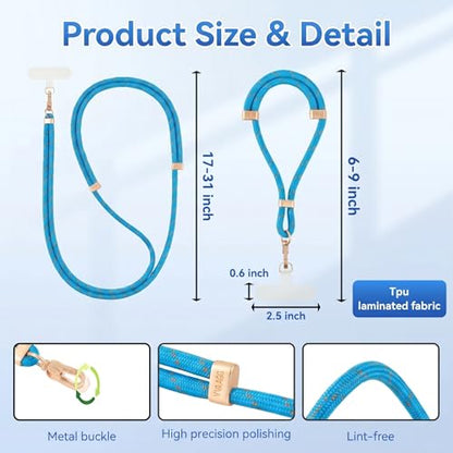 VVAAGG Cell Phone Lanyard for iPhone Crossbody Phone Strap - color: Skyblue