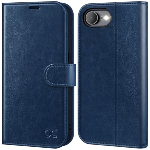 OCASE for iPhone 17e/iPhone 16e Wallet Case, Card Holder, Blue | RFID Blocking, Kickstand, Magnetic Closure, PU Leather Flip Folio, Shockproof TPU Shell, Protective Phone Cover (6.1") - color: Blue