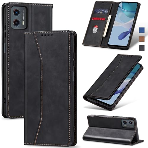 Jasonyu Flip Wallet Case for Moto G 5G (2023),Leather Magnetic Folio Cover with Card Holder,Kickstand - TPU Shockproof Durable Protective Phone Case,Black | PU Leather Magnetic Folio Cover,with Card Holder,Kickstand,TPU Shockproof,Durable,Protective Phone