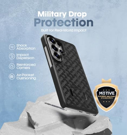 MOTIVE for Samsung Galaxy s26 Ultra Case with Belt Clip, Kickstand | 6.9" | Ranger v1 Series, Black, 360° holster, open-top/bottom port access, grip, slim - size: s26 Ultra