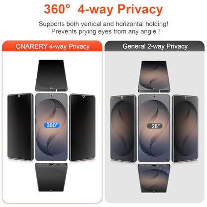 2 Pack 4 Way 360 ° Matte Privacy Screen Protector for Samsung Galaxy S26 Ultra 6.9 Inch [Not Glass], Anti-Scratch, Anti-Glare, Support Fingerprint Unlock - size: Samsung Galaxy S26 Ultra