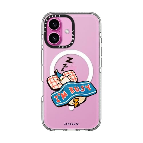 CASETiFY for iPhone 16 Case - Impact Clear Compatible with MagSafe | Not Yellowing | 6.6 ft. 3x Military Grade Drop Protection | I'm so busy | Clear - color: I'm so busy, size: Iphone 16 (6.1")