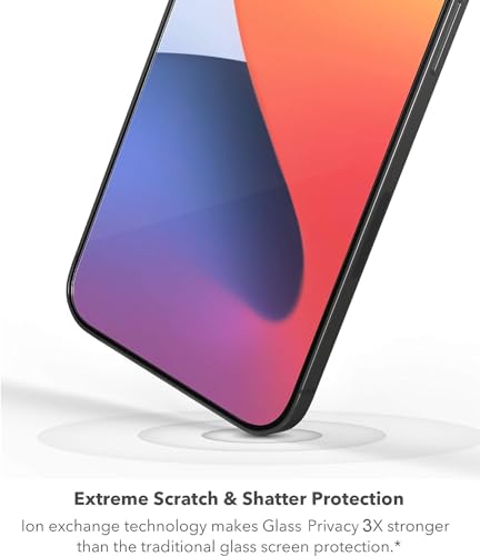 ZAGG InvisibleShield Glass Privacy Screen Protector for iPhone 13 PRO MAX – 3X Impact and Scratch Protection, Strongest Tempered Glass, Smudge-Free, Smooth Silky Feel, Two-way Side View Privacy