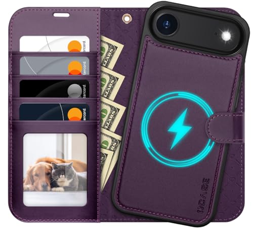 OCASE for iPhone Air Detachable Wallet Case with Card Holder, 2 in 1 PU Leather Flip Folio with RFID Blocking Stand Wrist Strap Shockproof Phone Cover 6.5 Inch 2025, Dark Purple - color: Dark Purple, size: iPhone Air