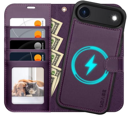 OCASE for iPhone Air Detachable Wallet Case with Card Holder, 2 in 1 PU Leather Flip Folio with RFID Blocking Stand Wrist Strap Shockproof Phone Cover 6.5 Inch 2025, Dark Purple - color: Dark Purple, size: iPhone Air