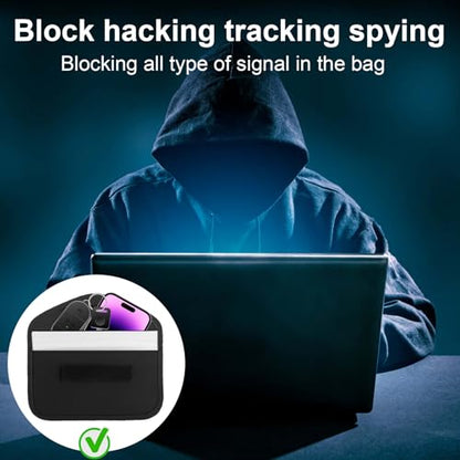 Faraday Bags for Car Keys and Cell Phone, RFID Signal Blocking Key Pouch Wallet Anti-Tracking Anti Theft Car Protection Signal Jammer WiFi GSM LTE NFC RFID GPS Blocker - color: 1 Packs - 8" * 4" Upgraded