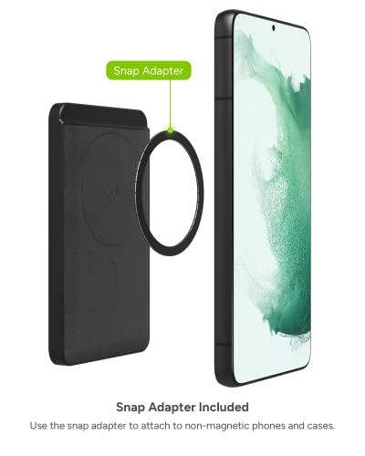 mophie Snap+ Juice Pack Mini - Wireless Portable Magnetic Charger with 5000 mAh Internal Battery, Compatible with MagSafe & Qi-Enabled Smartphones, Works with Apple, Samsung, and Google Phones, Black