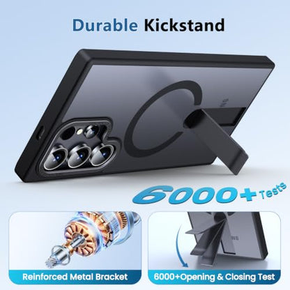 for S23-Ultra Case, Compatible with MagSafe, Durable Stand, Black - color: Black, size: Galaxy S23 Ultra 6.8"