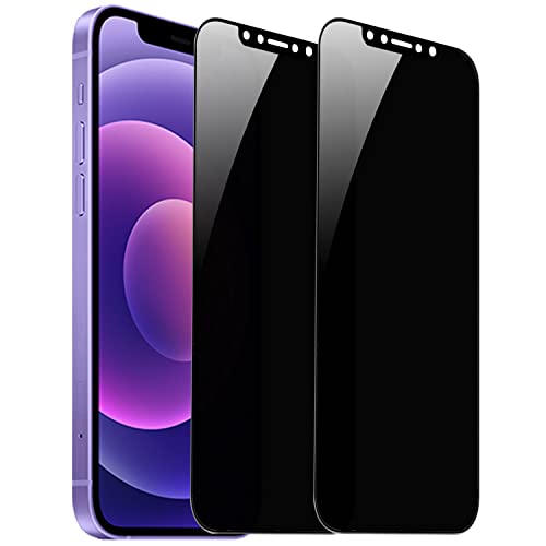 2 Pack 360 Degree Privacy Tempered Glass Suit for iPhone 12 / iPhone 12 Pro Anti-Spy 4 Directions Screen Protector Film 4 Sides Anti-Peeping 9H Hardness Anti-scratch 6.1 inch - size: For iPhone 12 /iPhone 12 Pro
