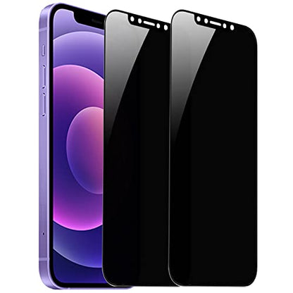 2 Pack 360 Degree Privacy Tempered Glass Suit for iPhone 12 / iPhone 12 Pro Anti-Spy 4 Directions Screen Protector Film 4 Sides Anti-Peeping 9H Hardness Anti-scratch 6.1 inch - size: For iPhone 12 /iPhone 12 Pro