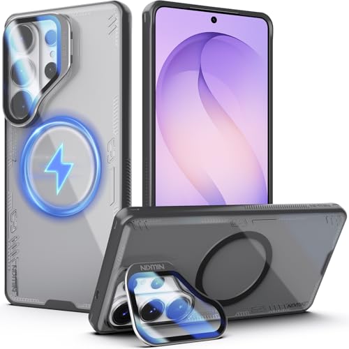 Nillkin Magnetic Case for Samsung Galaxy S26 Ultra, [2-in-1 Lens Cover & Hidden Kickstand] [MagSafe Compatible & Anti-Yellowing] Shockproof S26 Ultra Translucent Slim Case for Men Women, Clear Black - color: Clear Black