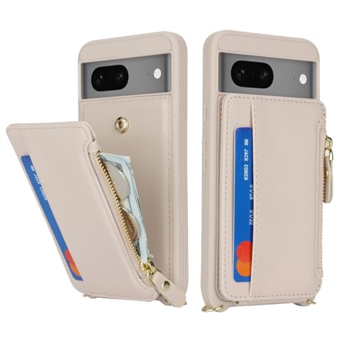 Cavor Compatible with Google Pixel 7 Case Wallet, Cream - color: Cream, size: Google Pixel 7